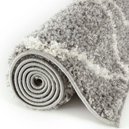 Moroccan Grey Shaggy Rug | 510