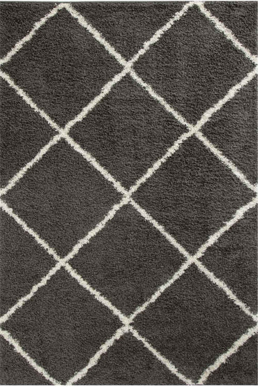 Moroccan Dark Grey Shaggy Rug | 540