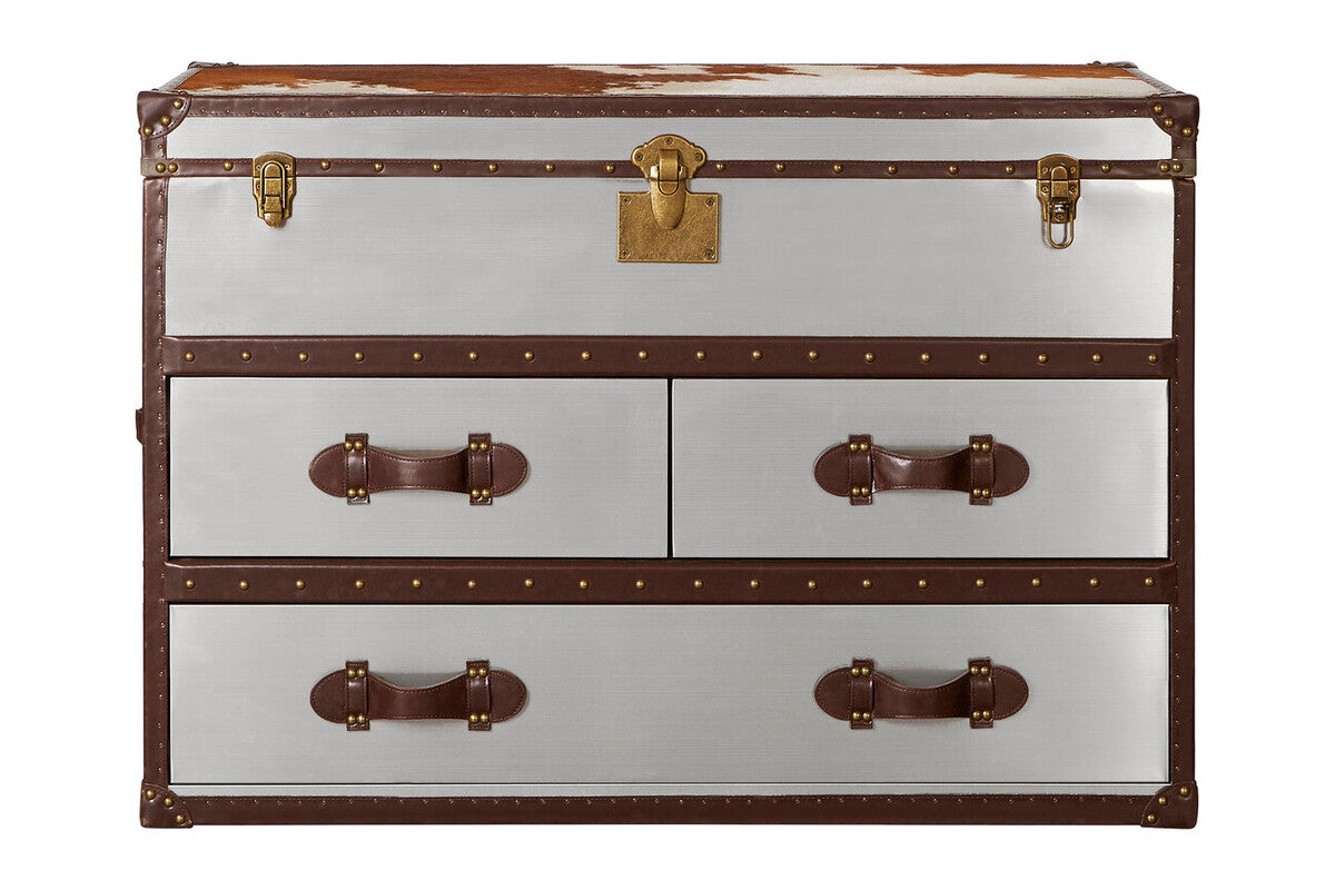 Brown and White Cowhide Cabinet | Kensington Townhouse