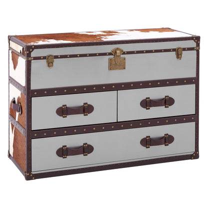 Brown and White Cowhide Cabinet | Kensington Townhouse