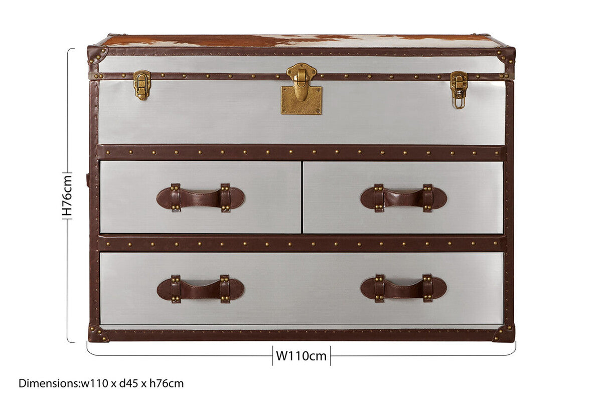 Brown and White Cowhide Cabinet | Kensington Townhouse