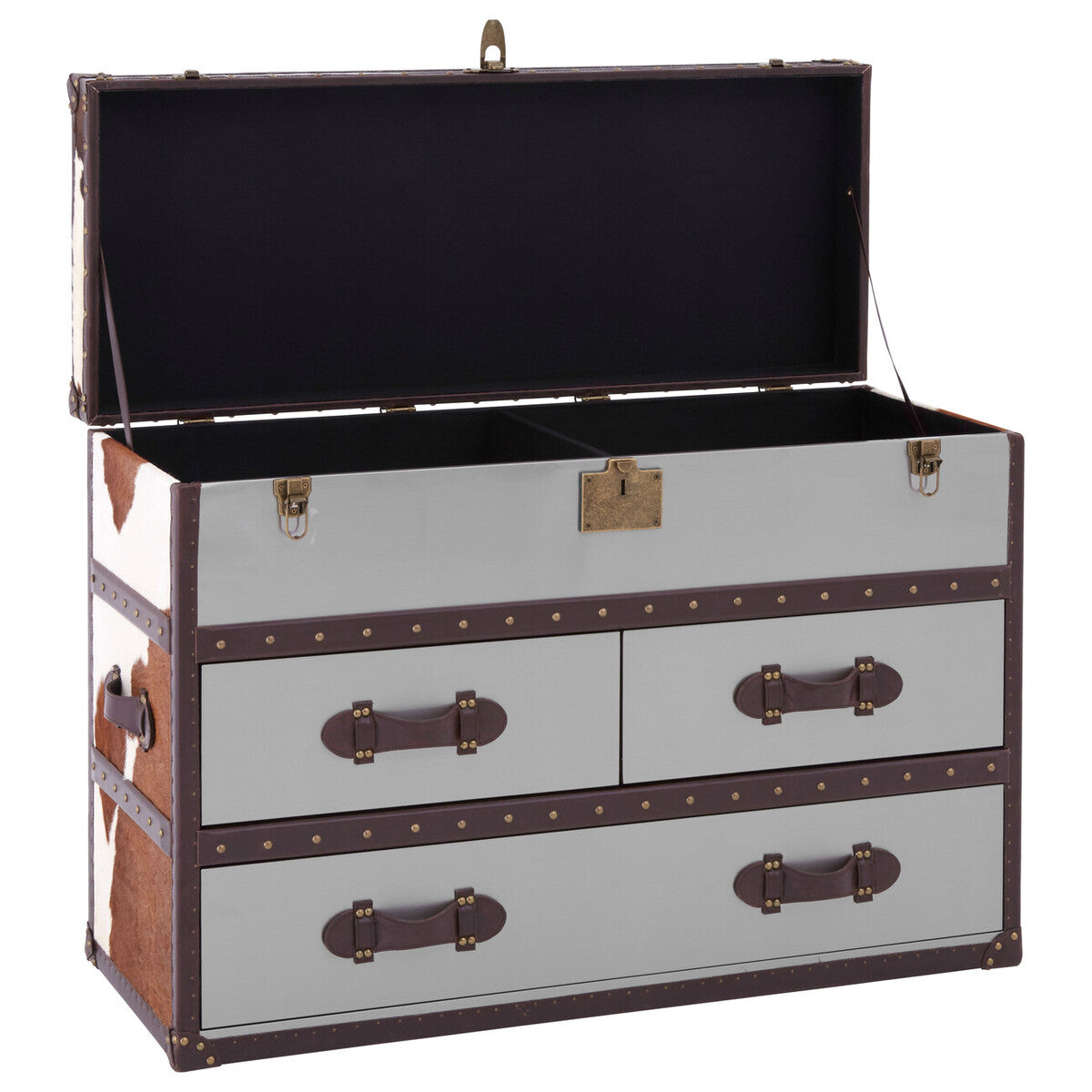 Brown and White Cowhide Cabinet | Kensington Townhouse