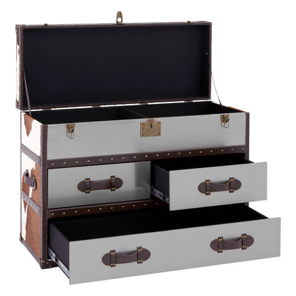 Brown and White Cowhide Cabinet | Kensington Townhouse