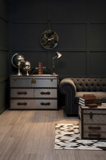 Brown and White Cowhide Cabinet | Kensington Townhouse