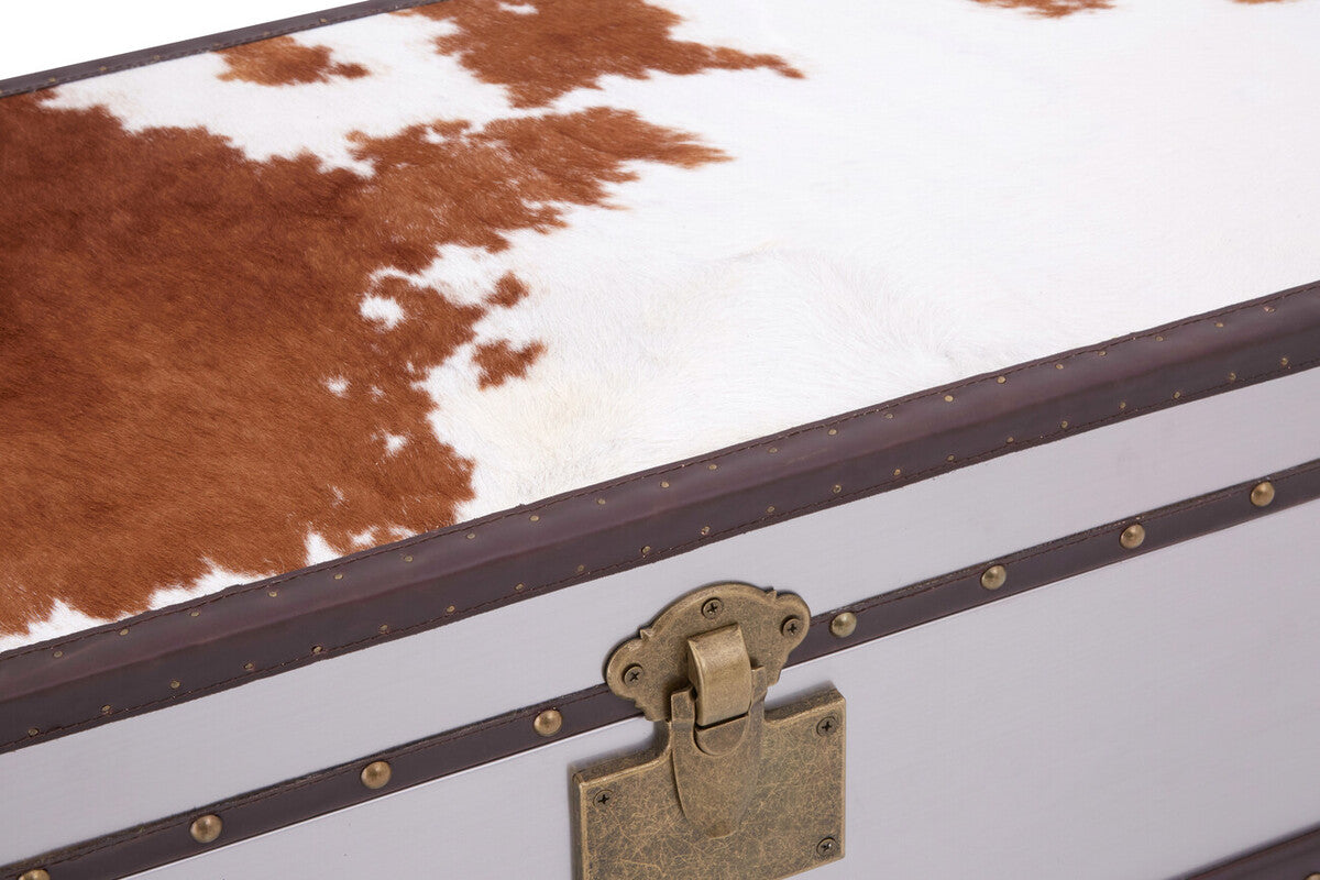 Brown and White Cowhide Cabinet | Kensington Townhouse