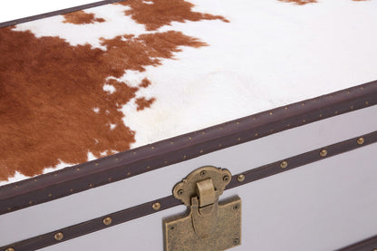 Brown and White Cowhide Cabinet | Kensington Townhouse