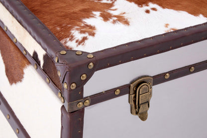 Brown and White Cowhide Cabinet | Kensington Townhouse