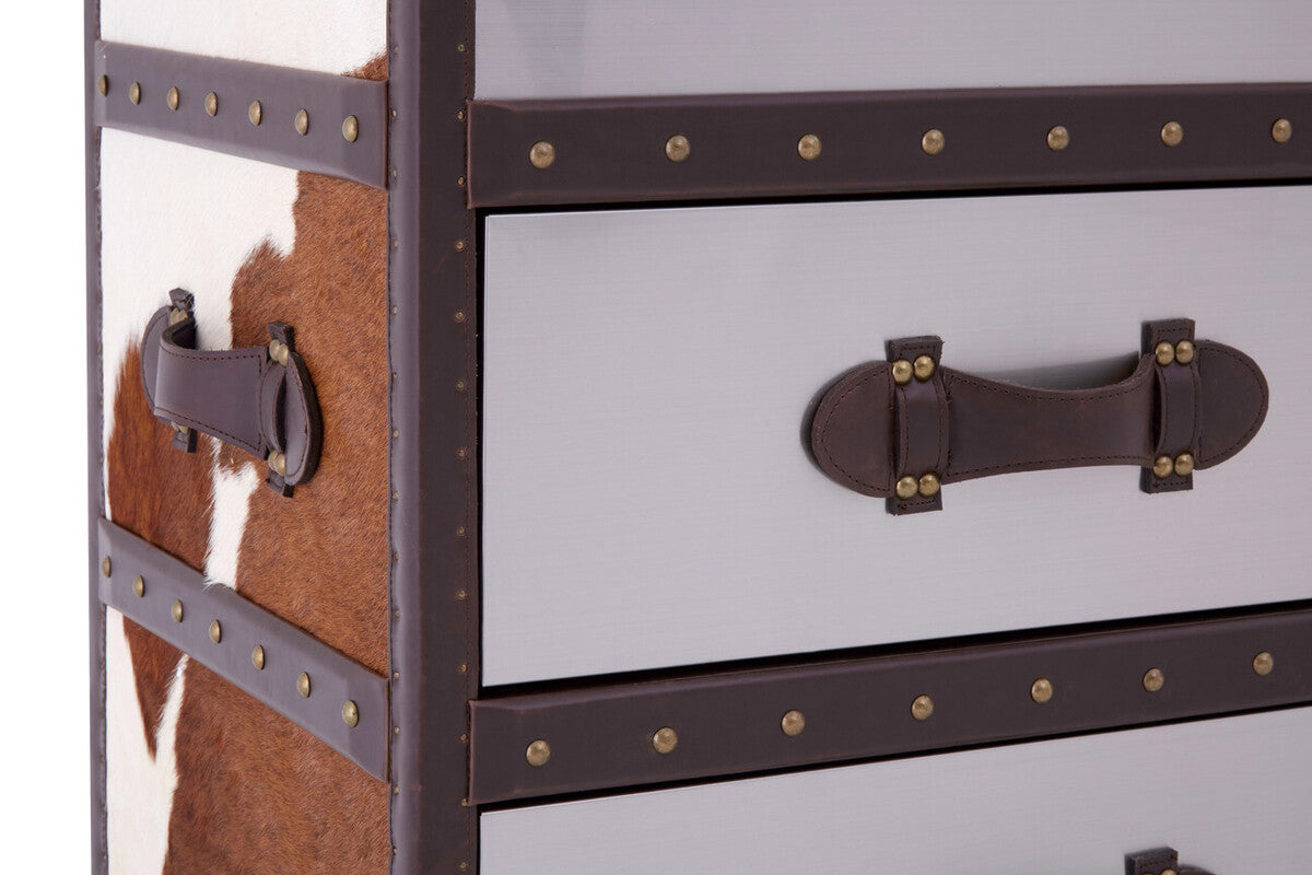 Brown and White Cowhide Cabinet | Kensington Townhouse
