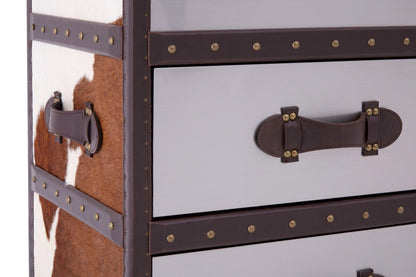 Brown and White Cowhide Cabinet | Kensington Townhouse