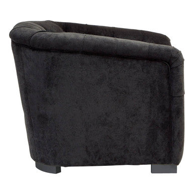 Fenton Black Fabric Armchair with Button Tufted Detail