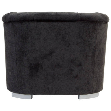Fenton Black Fabric Armchair with Button Tufted Detail