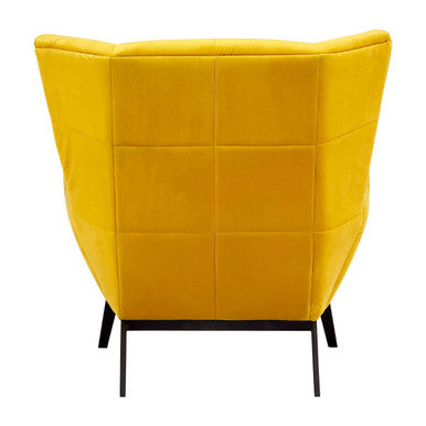 Maiko Yellow Fabric Armchair with Stitched Detail