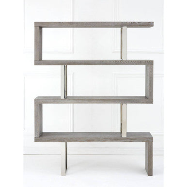 Grey Elm Wood 4 Tier Bookshelf | Ulmus