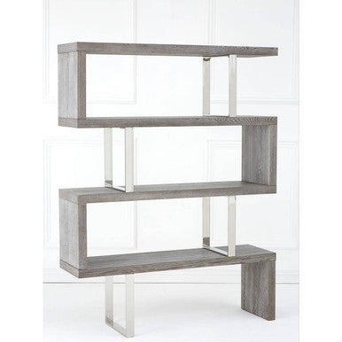 Grey Elm Wood 4 Tier Bookshelf | Ulmus