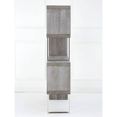 Grey Elm Wood 4 Tier Bookshelf | Ulmus