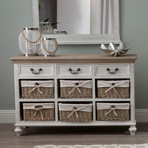 Storage Cabinet with 6 Willow Baskets | Hendra