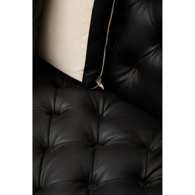 3 Seater Black Faux Leather Sofa | Raven
