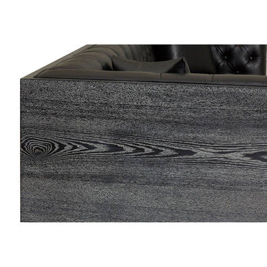 3 Seater Black Faux Leather Sofa | Raven