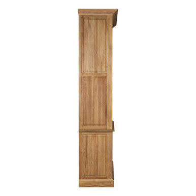 Oak Wood Tall Cabinet with Washed Grey Finish | Lyon