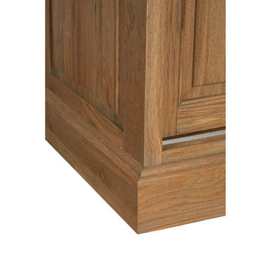 Oak Wood Tall Cabinet with Washed Grey Finish | Lyon