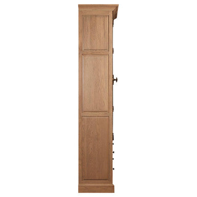 Washed Grey Finish Oak Wood Tall Cabinet | Lyon