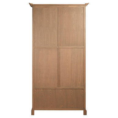 Washed Grey Finish Oak Wood Tall Cabinet | Lyon