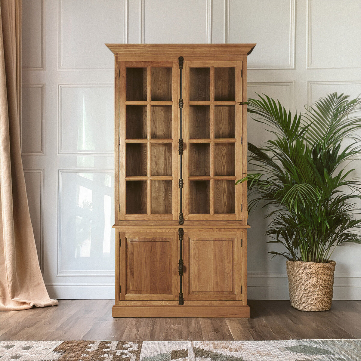Natural Oak Wood Tall Cabinet | Lyon