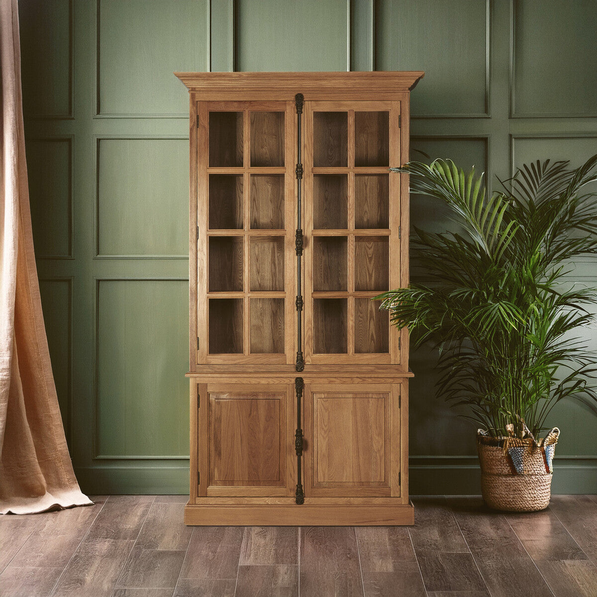 Natural Oak Wood Tall Cabinet | Lyon