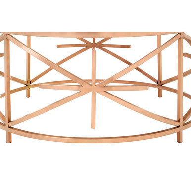 Alvaro Rose Gold Stainless Steel Coffee Table with Black Marble Top
