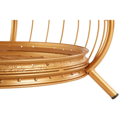 Clear Glass Top Coffee Table with Gold Finish Bamboo and Iron Frame | Mantis