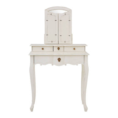 Loire White Dressing Table With Adjustable Mirror