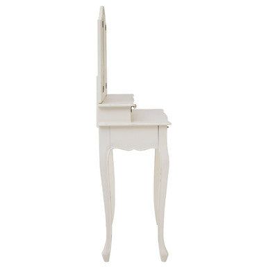 Loire White Dressing Table With Adjustable Mirror