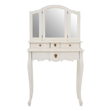 Loire White Dressing Table With Adjustable Mirror