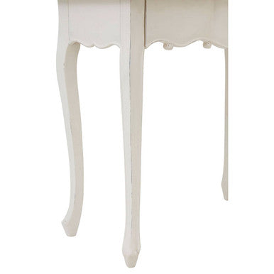 Loire White Dressing Table With Adjustable Mirror