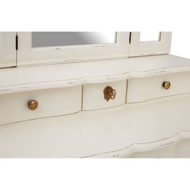 Loire White Dressing Table With Adjustable Mirror