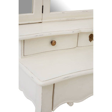 Loire White Dressing Table With Adjustable Mirror
