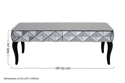 Silve Rectangular Coffee Table with Smoked Glass Detail | Soho
