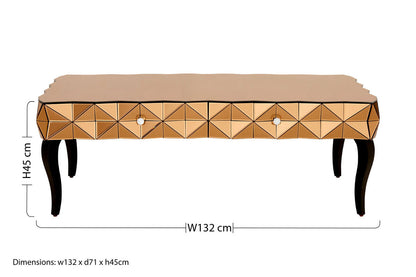 Geometric Coffee Table with 3D Glass Detail with Black and Copper Finish | Soho