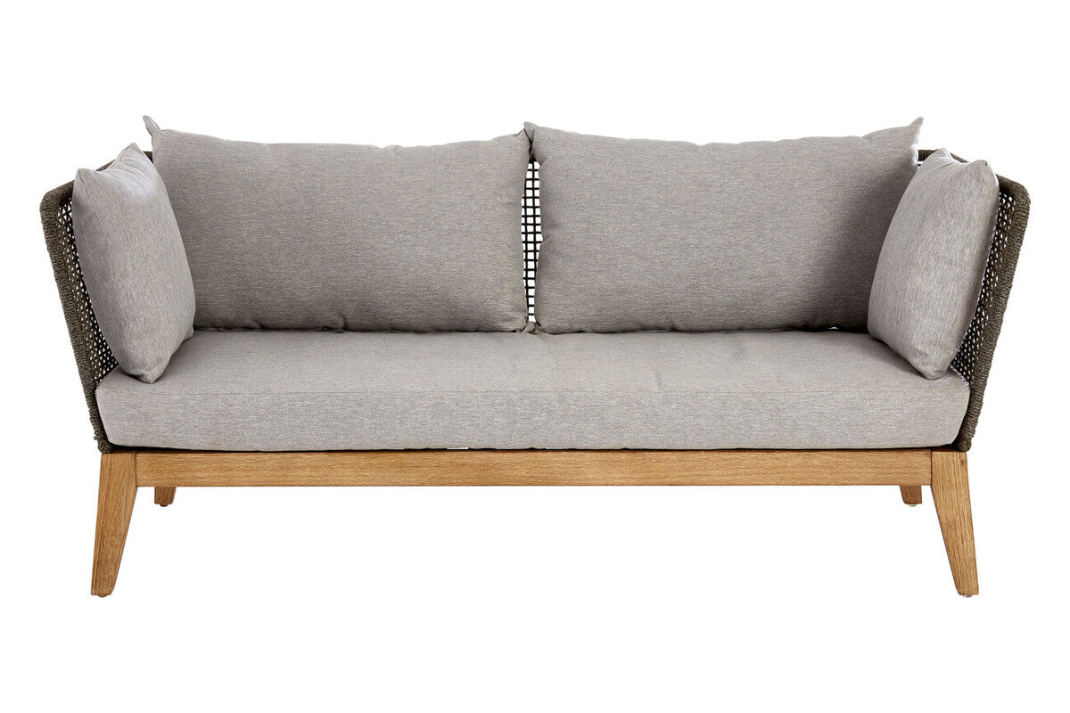 3 Seater Grey Sofa with Wooden Legs | Opus