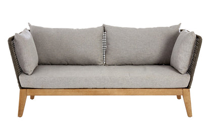 3 Seater Grey Sofa with Wooden Legs | Opus