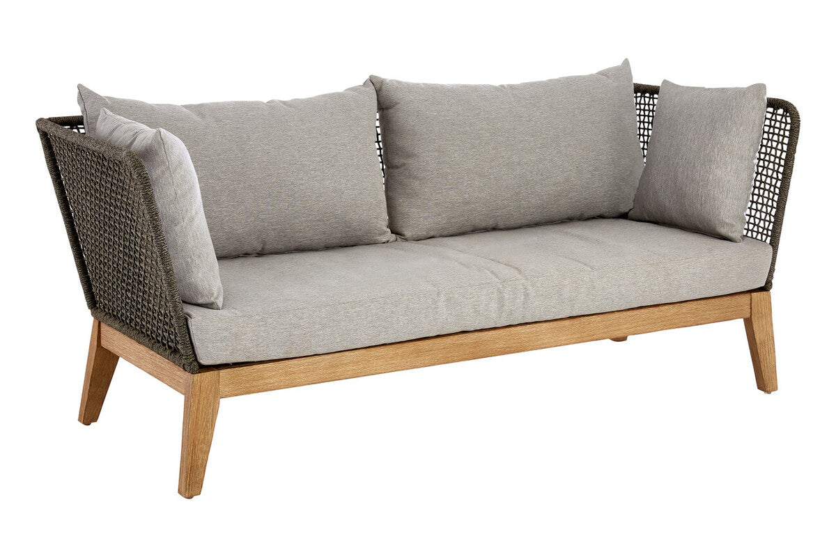 3 Seater Grey Sofa with Wooden Legs | Opus