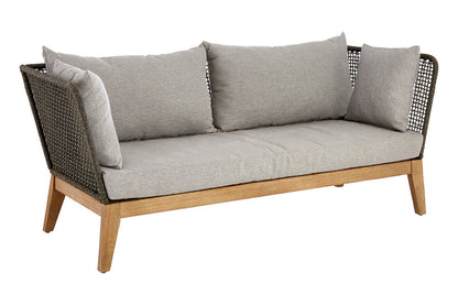 3 Seater Grey Sofa with Wooden Legs | Opus