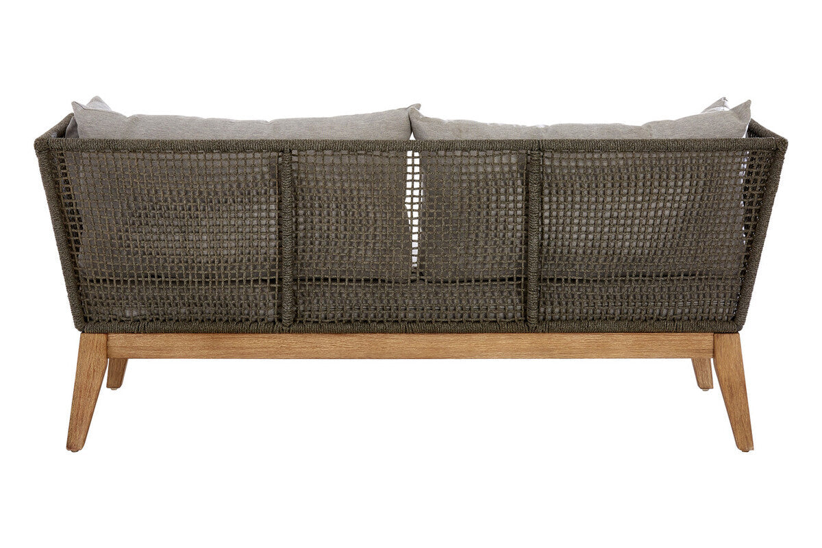 3 Seater Grey Sofa with Wooden Legs | Opus