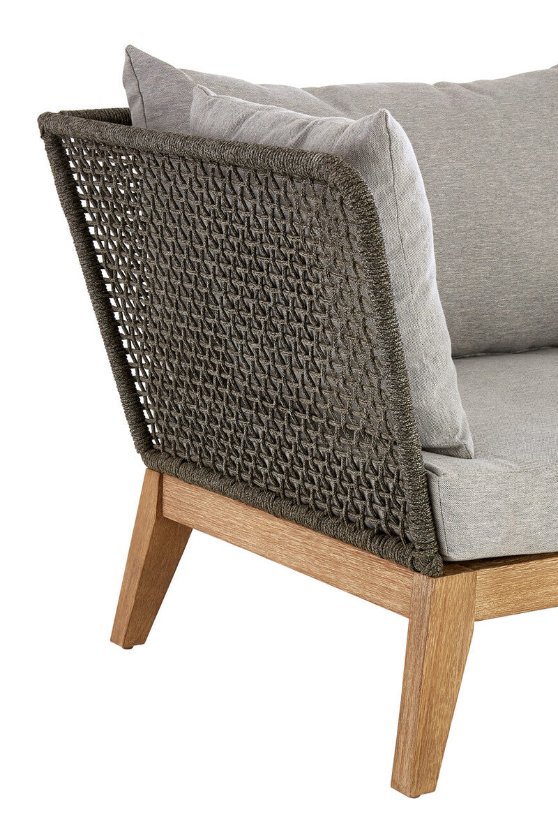 3 Seater Grey Sofa with Wooden Legs | Opus