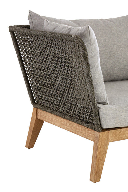 3 Seater Grey Sofa with Wooden Legs | Opus