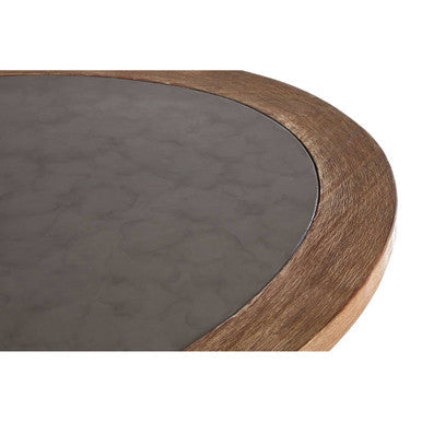Grey Stone and Natural Wood Top Coffee Table with Rope Base | Opus