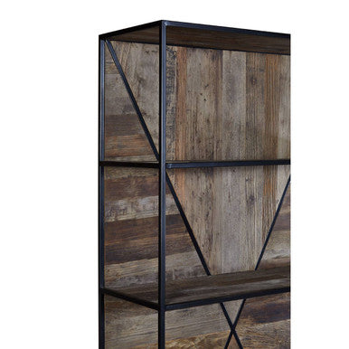 5 Tier Recycled Elm Wood Shelf Unit | Midas