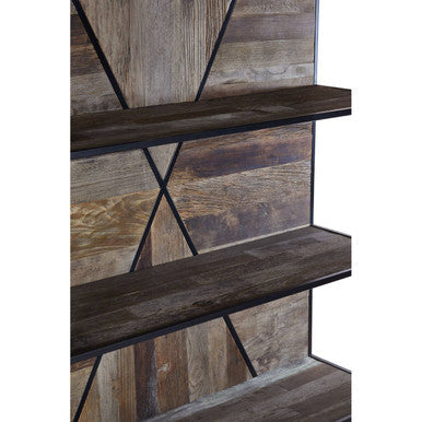 5 Tier Recycled Elm Wood Shelf Unit | Midas