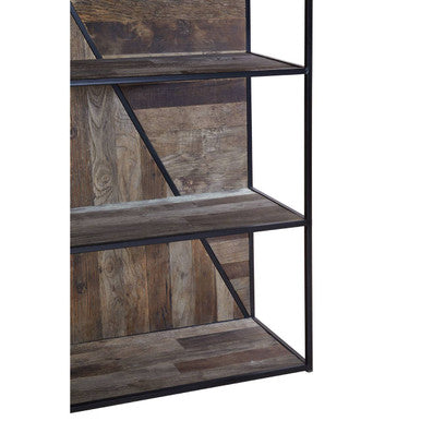 5 Tier Recycled Elm Wood Shelf Unit | Midas