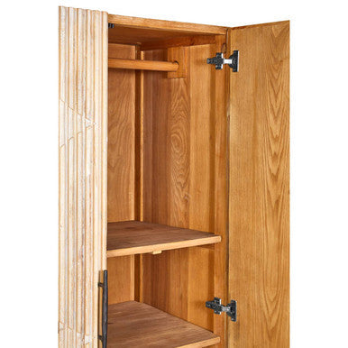 Grey Wash Elm Wood Wardrobe | Kyra